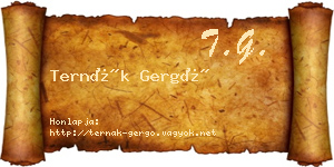 Ternák Gergő névjegykártya